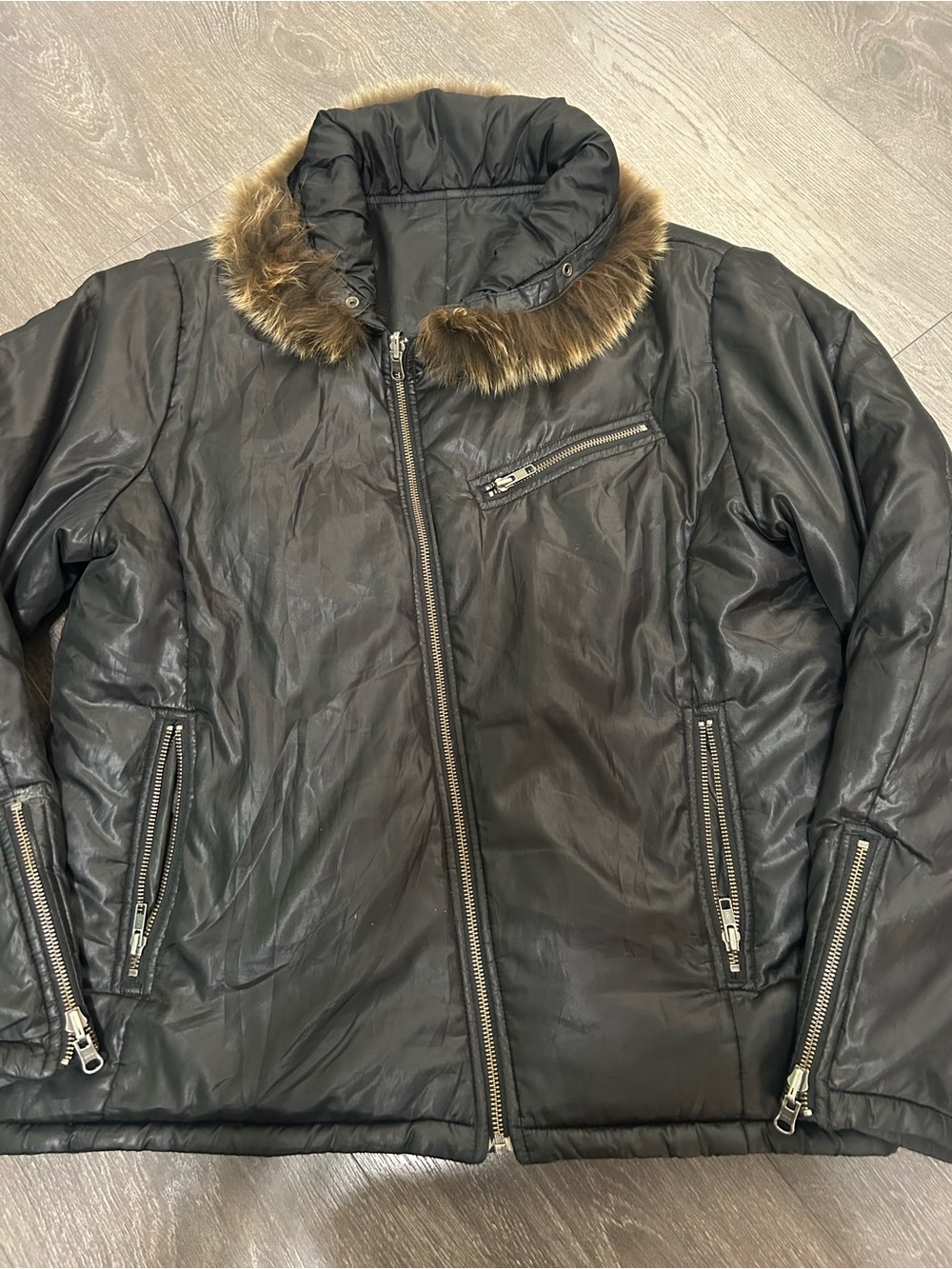 Black Fur-Trim Puffer Jacket - Women's Winter Coat